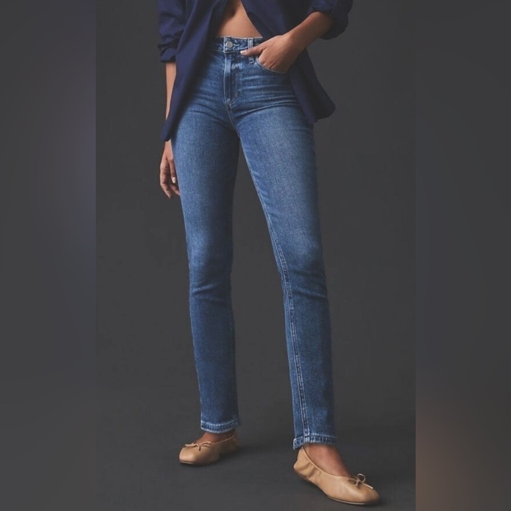 PAIGE Women's Hoxton Jillian Destructed Medium Wash Ankle Jean Size 26
